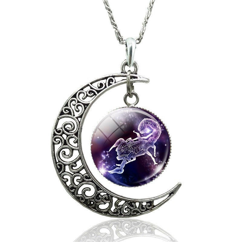 Zodiac Signs Moon Necklace