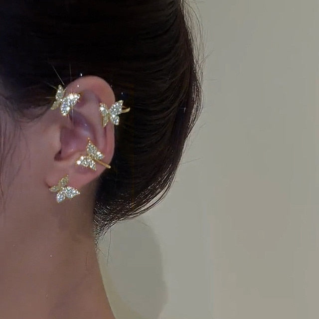 Shiny Crystal Butterfly Ear