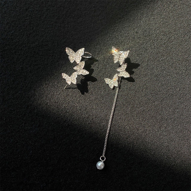 Shiny Crystal Butterfly Ear