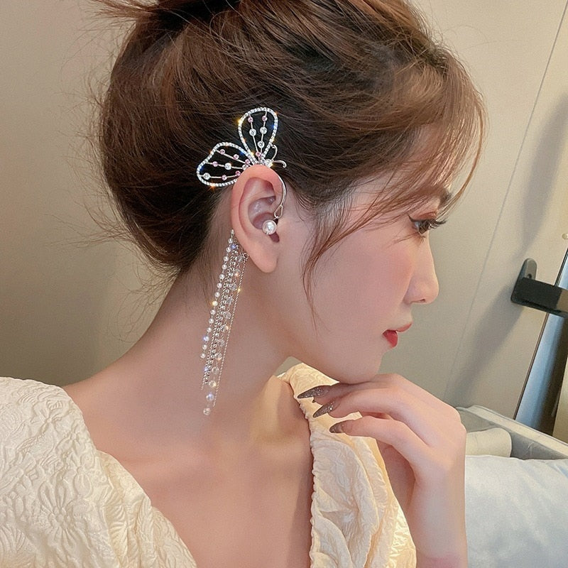 Butterfly Tassel Flowers Earrings