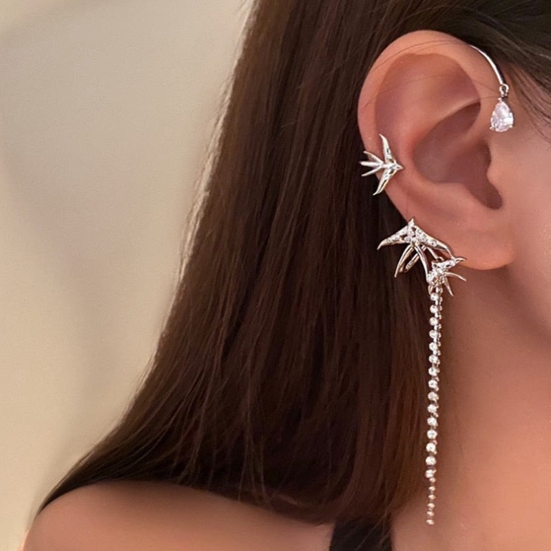 Butterfly Tassel Flowers Earrings
