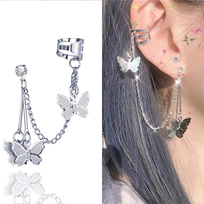 Shiny Crystal Butterfly Ear