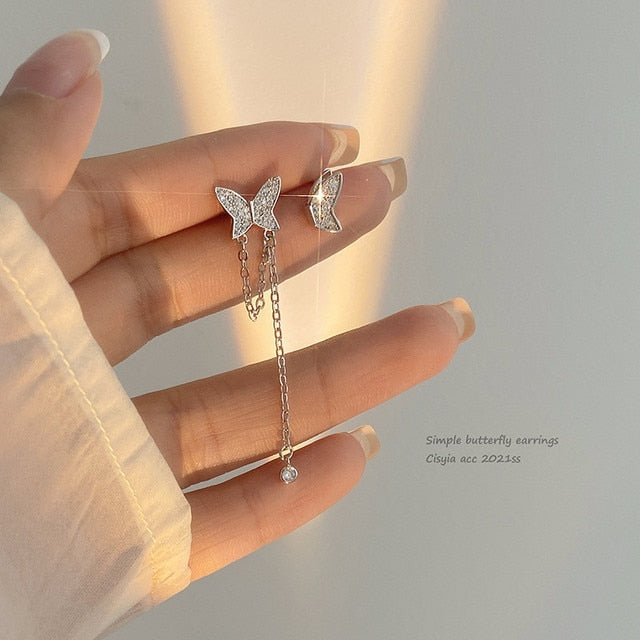 Shiny Crystal Butterfly Ear