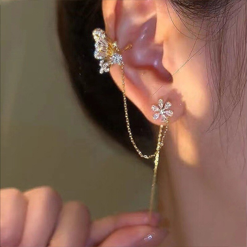 Butterfly Tassel Flowers Earrings
