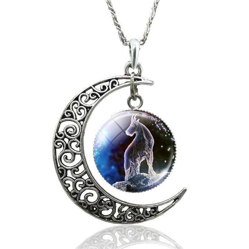 Zodiac Signs Moon Necklace