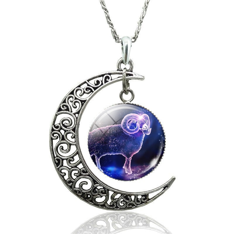 Zodiac Signs Moon Necklace