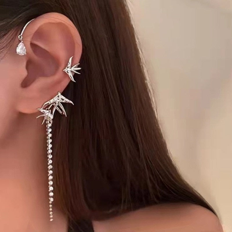 Butterfly Tassel Flowers Earrings