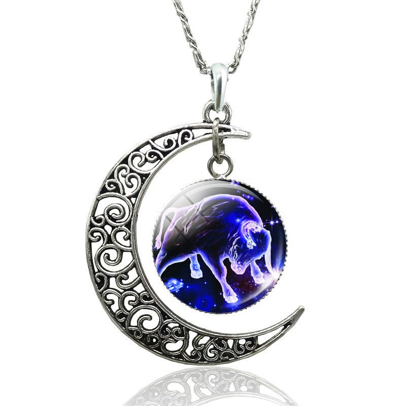 Zodiac Signs Moon Necklace