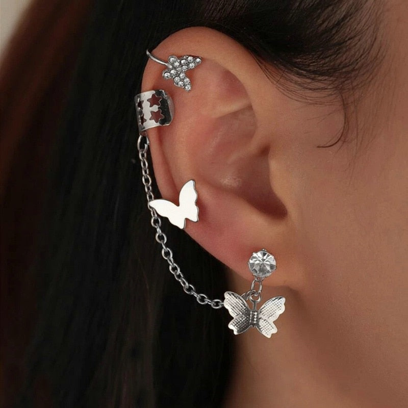 Butterfly Tassel Flowers Earrings