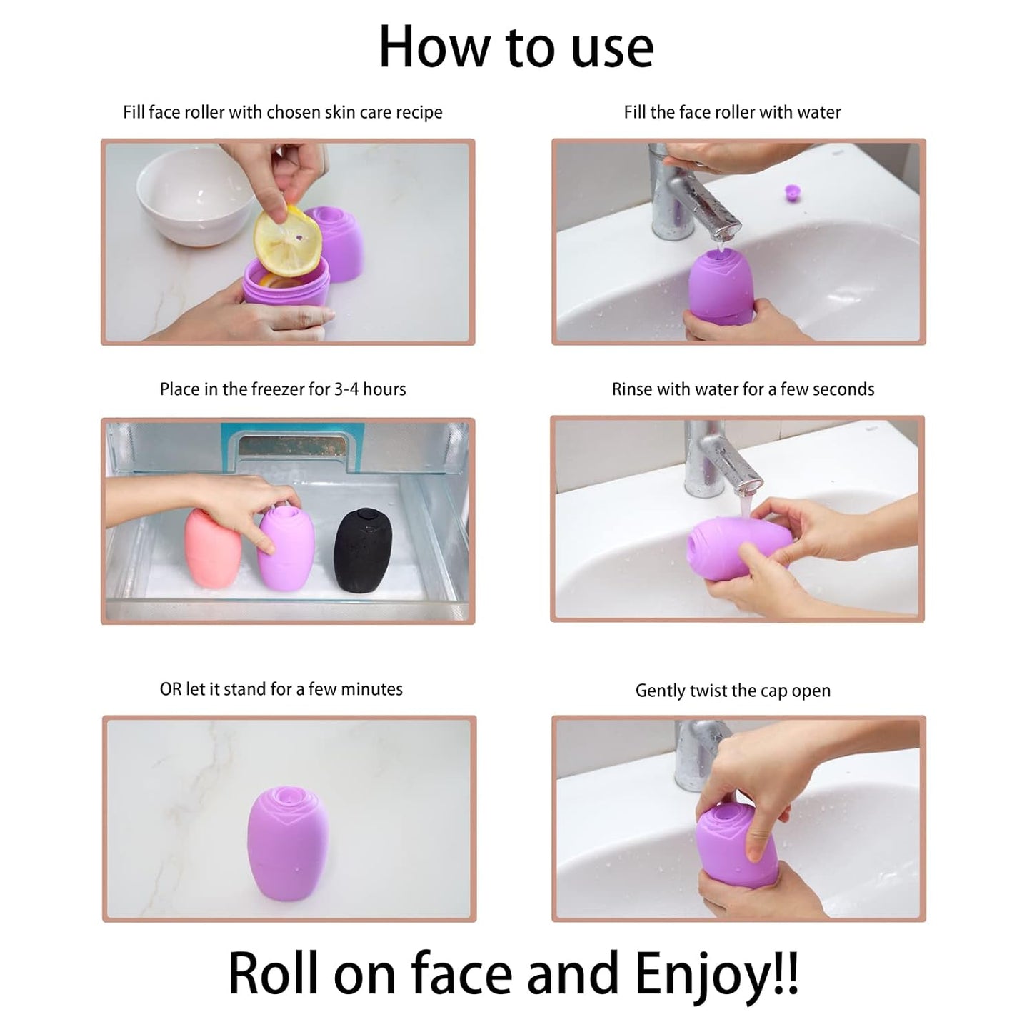 SaloniSalon Ice Glow Facial Roller – Reusable Silicone Ice Roller for Face & Eyes