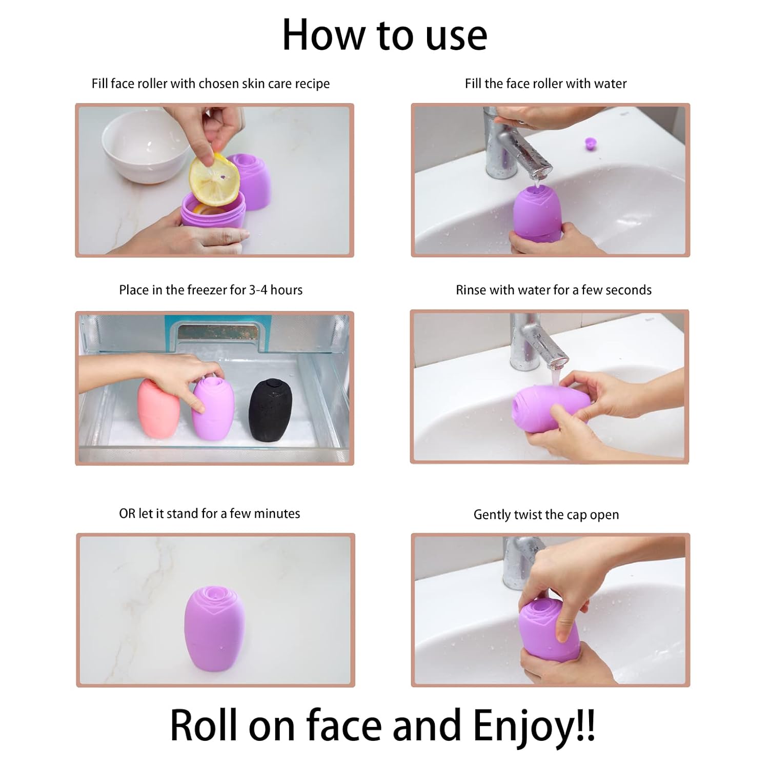 SaloniSalon Ice Glow Facial Roller – Reusable Silicone Ice Roller for Face & Eyes
