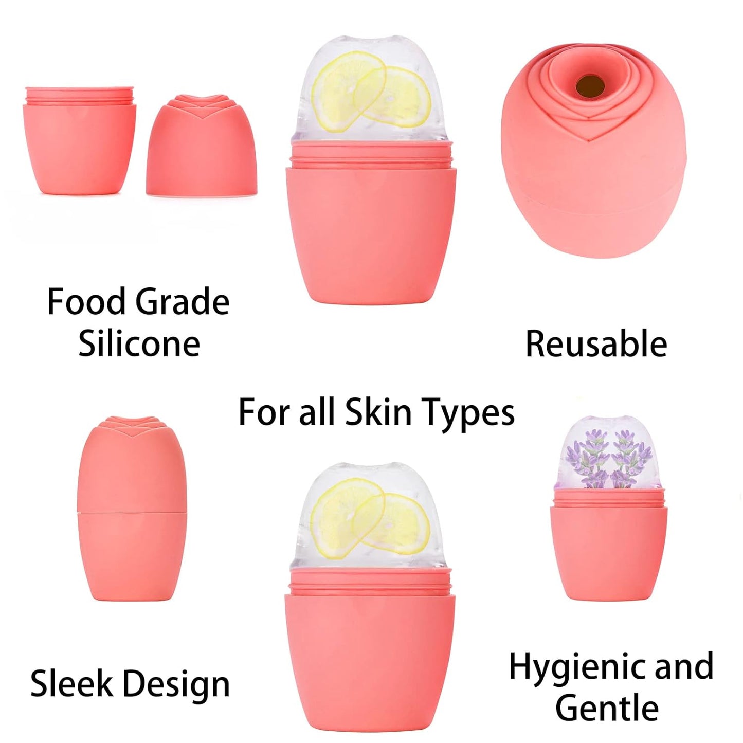 SaloniSalon Ice Glow Facial Roller – Reusable Silicone Ice Roller for Face & Eyes